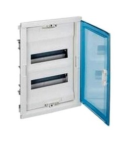 Распределительный шкаф Nedbox 36 мод., IP40, встраиваемый, пластик, прозрачная синяя дверь, с клеммами