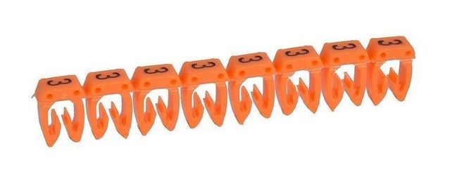 Маркер CAB 3 - для кабеля 4-6 мм² - цифра 3 - оранжевый