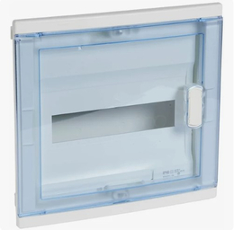Распределительный шкаф Nedbox 12 мод., IP40, встраиваемый, пластик, прозрачная синяя дверь, с клеммами